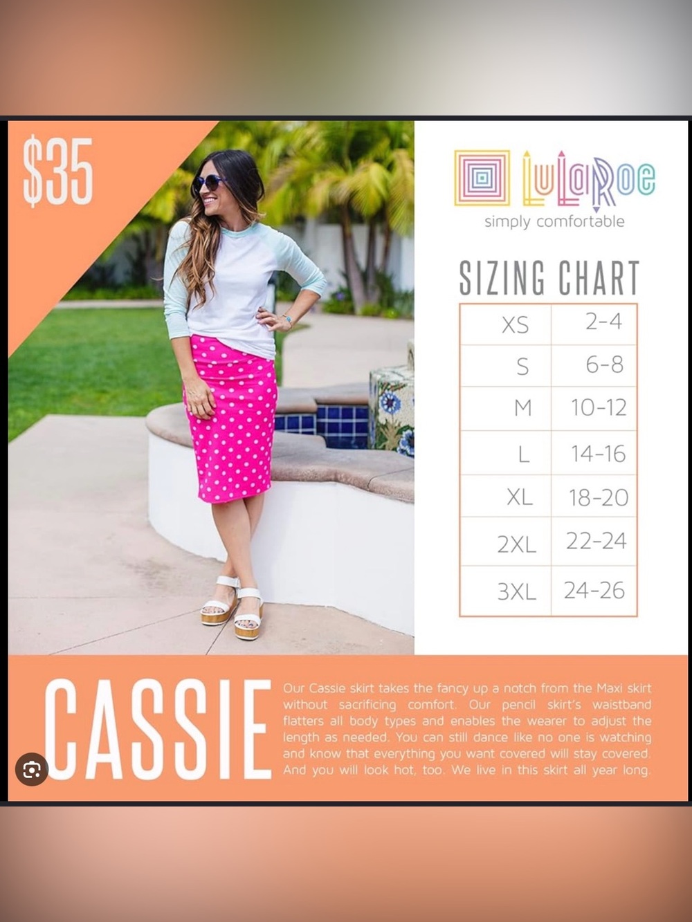 LuLaRoe Cassie Green Pencil Skirt S - Picture 2 of 2